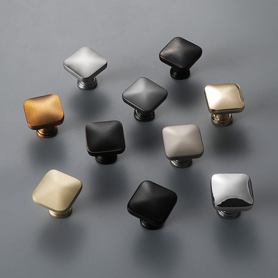 Square Furniture Cabinet Drawer knobs Zinc Alloy Handle Knobs