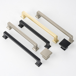 Factory Free Sample Cabinet Pull Handles Classic Simple Zinc Alloy Matt black 128mm Drawer Handles