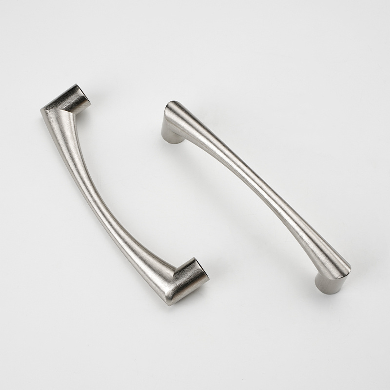 High Quality Bright zinc alloy Brushed Nickel drawer handles cabinet poignee de porte bridge handle