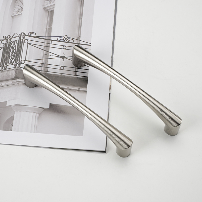 High Quality Bright zinc alloy Brushed Nickel drawer handles cabinet poignee de porte bridge handle