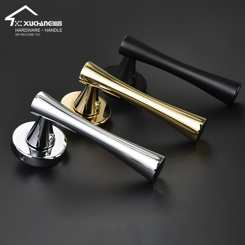 Unique Design Zinc Alloy Black Round Modern Large Bedroom Door Handles Lock For Living Room