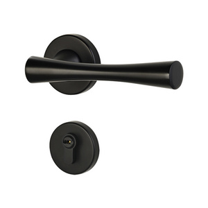 Unique Design Zinc Alloy Black Round Modern Large Bedroom Door Handles Lock For Living Room