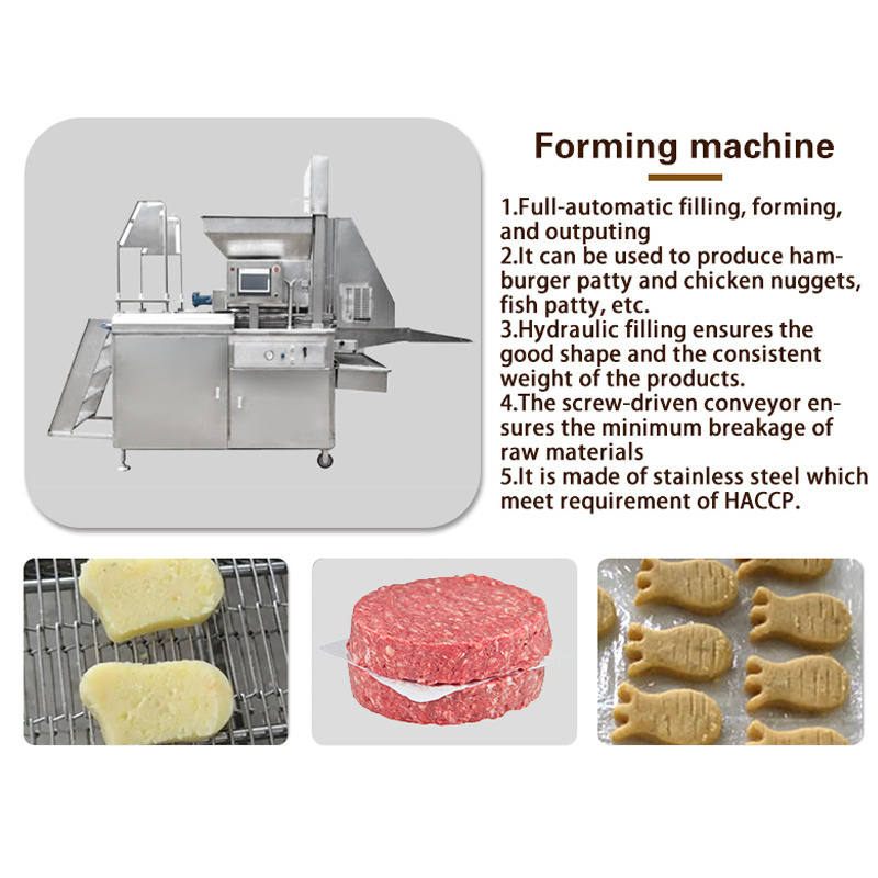 TCA full automatic chicken nuggets forming machine / burger making machine production line