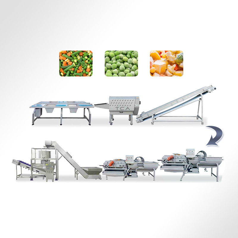 TCA automatic vegetable cleaning assembly blanching machine production line machine for carrots  mushrooms