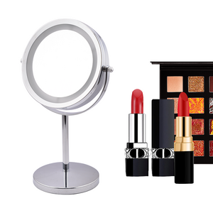 Double Sides Magnifying Round Metal Frame Beauty Mirror Light Makeup LED Cosmetic Mirror for Makeup