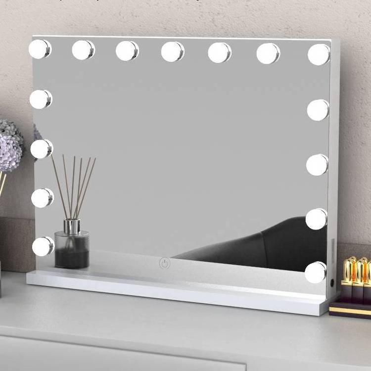 Manufacturer Custom Hollywood Style Dressing Table Mirror Makeup Mirror Light Bulbs 15pcs Hollywood Vanity Mirror Big