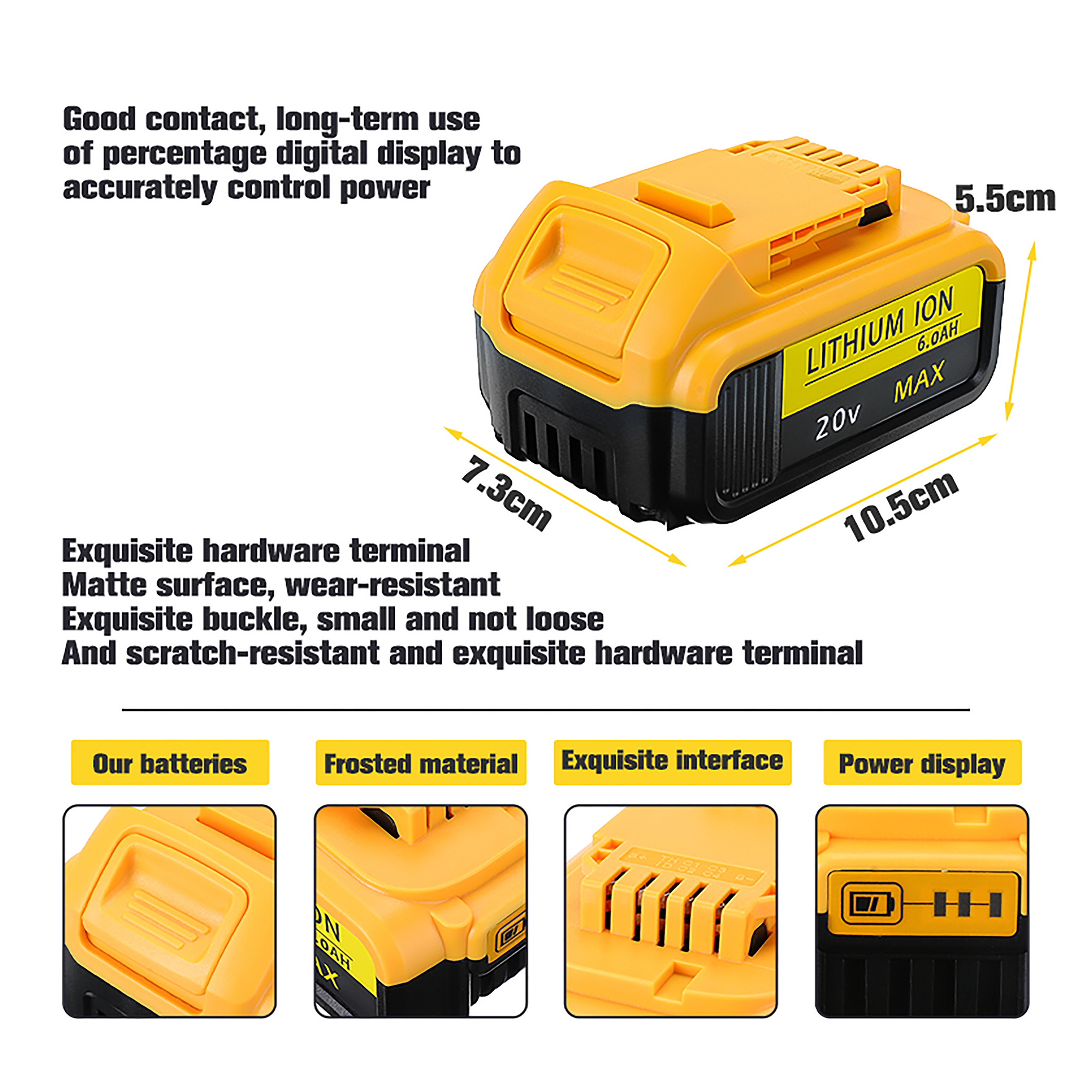 20V 5000mAh Battery Replacement For Dewalt 20V Battery Max DCB205 DCB204 DCB206 DCB205 DCB200 DCD/DCF/DCG Cordless Tool Battery