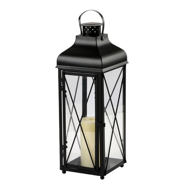 Modern Home Decor Stand Lantern Wedding Luxury Black Outdoor Decoration Metal Pillar Candle Lantern