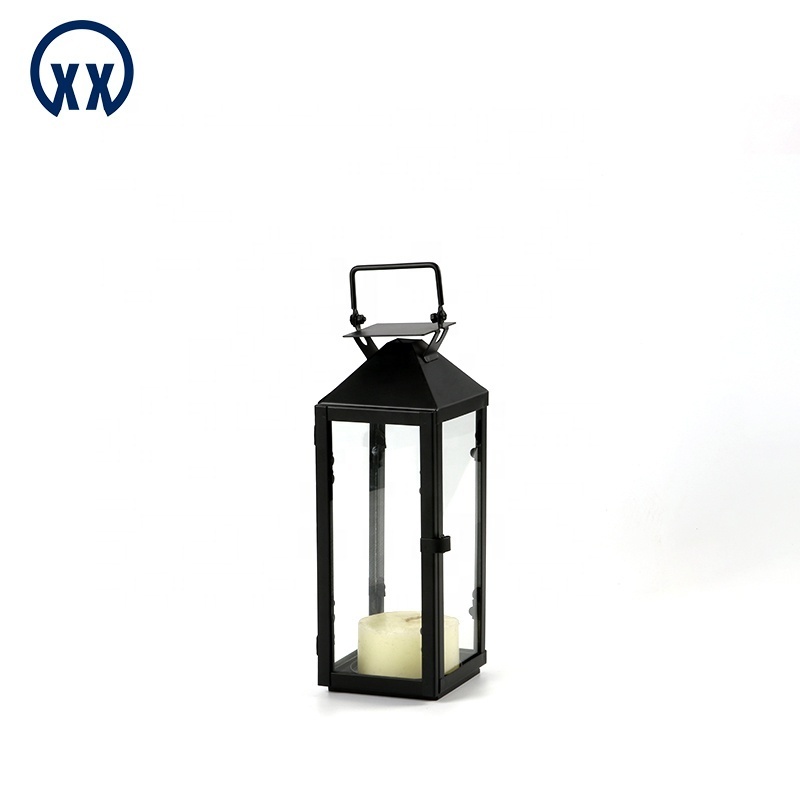 High Quality Handmade Retro Metal Lantern Indoor/Outdoor Chinese Style LED Hurricane Lamp Glass Classic Candle Jar Christmas