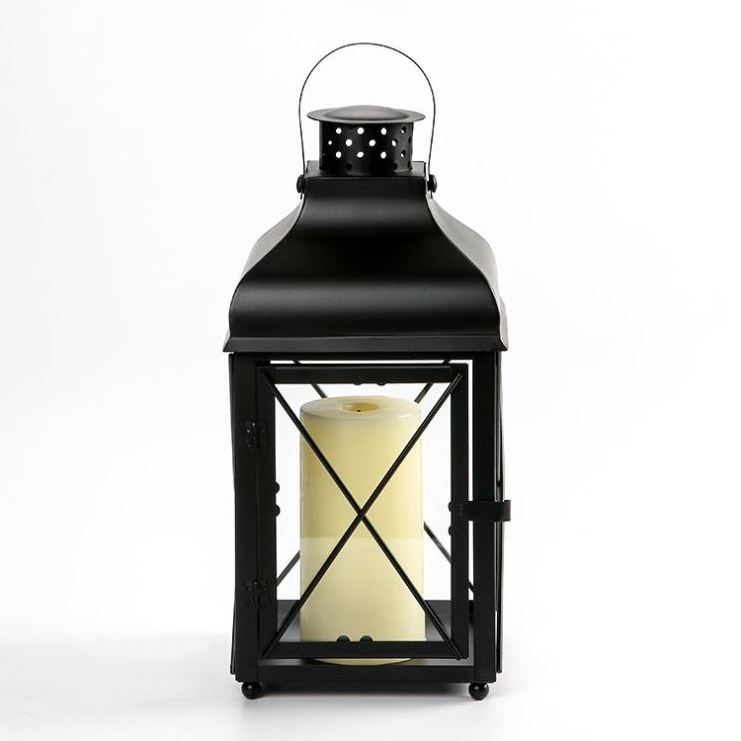 Modern Home Decor Stand Lantern Wedding Luxury Black Outdoor Decoration Metal Pillar Candle Lantern