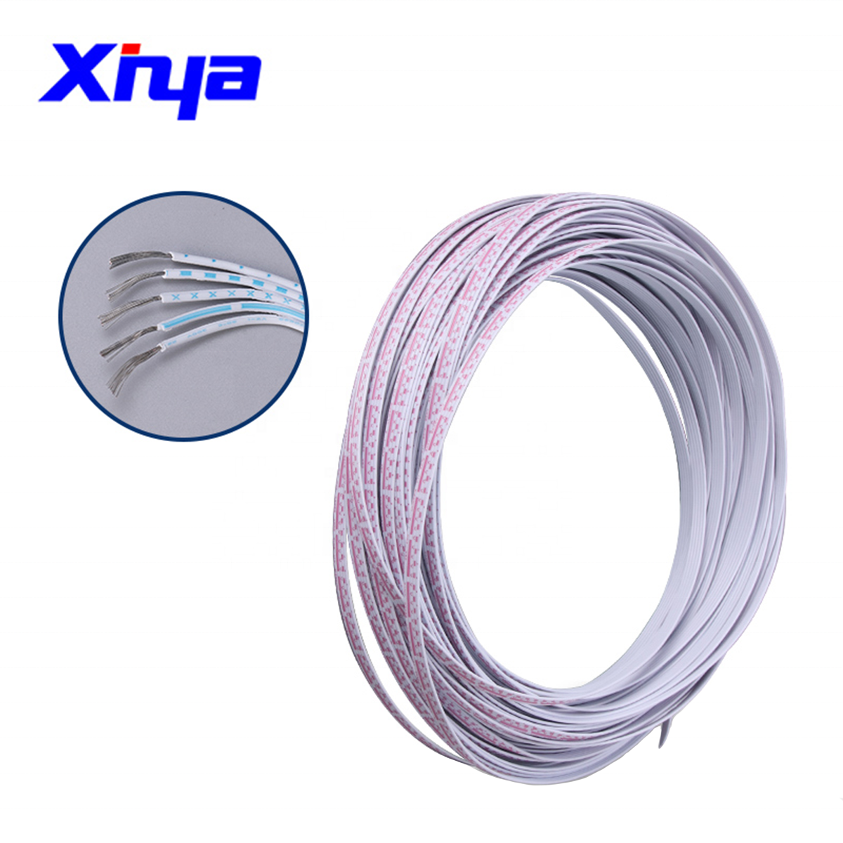 XINYA flexible 2 3 4 5 6 copper flat cable UL2468 24AWG PVC insulated 300V 80C electrical wire price