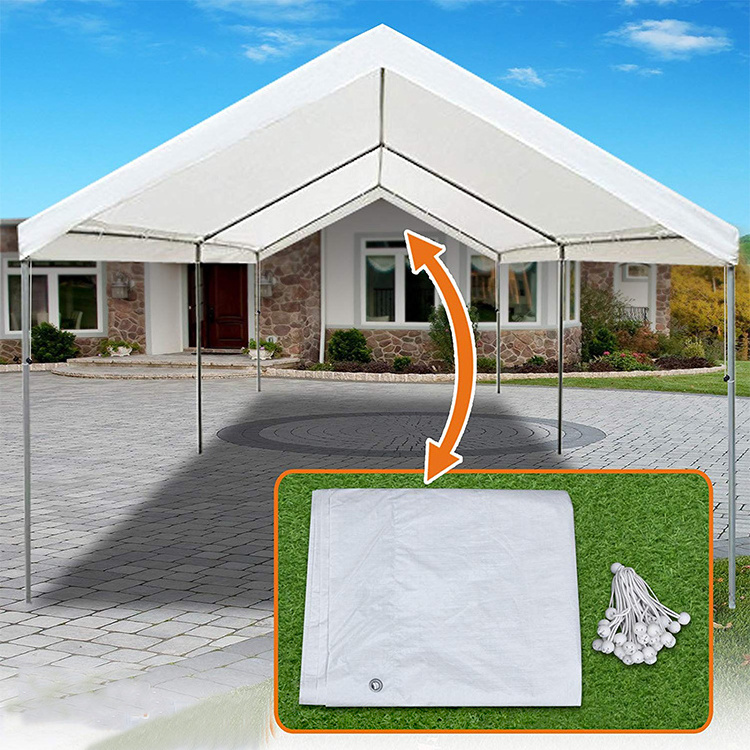 Strong 10'x20' Carport  Canopy Cover for Tent Top Garage Shelter with 6 Legs