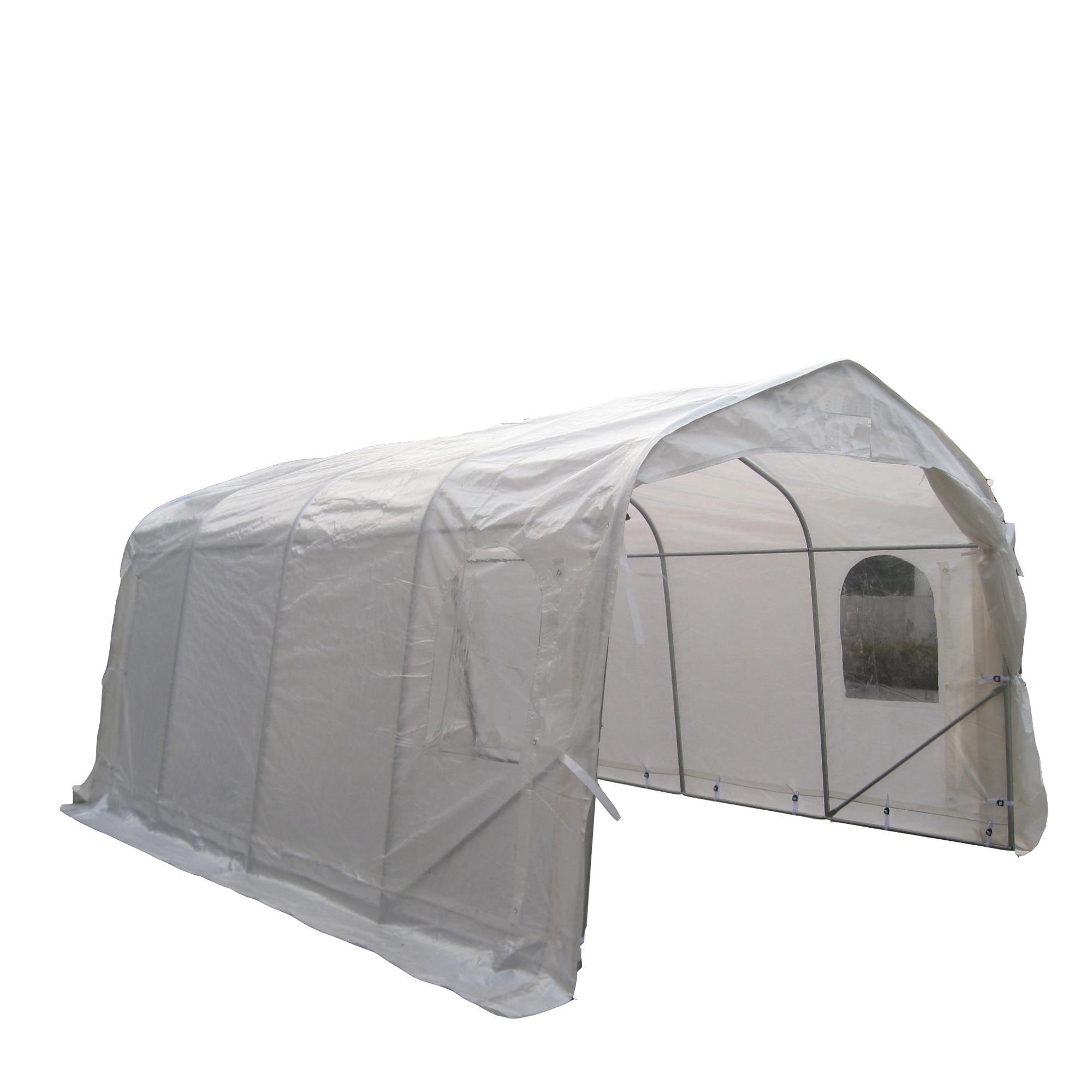 Heavy Duty Single Car Shelter 11 X 32 - feet For Winter White Portable Garage