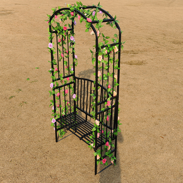 outdoor garden gazebo with seats Wrought Iron Pergola