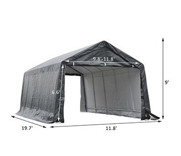 10 x 20 ft Heavy Duty Domain Carport Portable Enclosed Car Canopy Outdoor Instant Garage Tent with Sidewalls for Auto and Boat