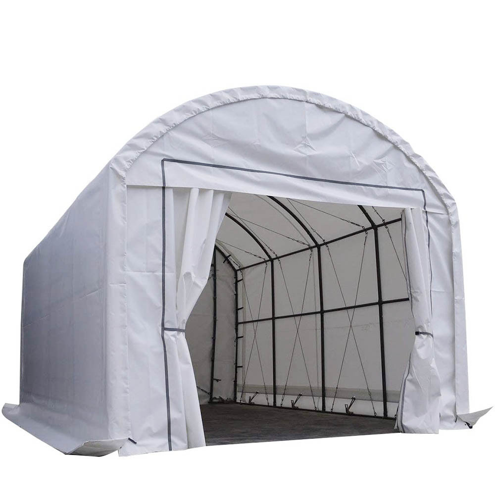 Dome Roof 4mx6m Outdoor Warehouse Garage tent Car Shelter with White Waterproof Tarp For Sale