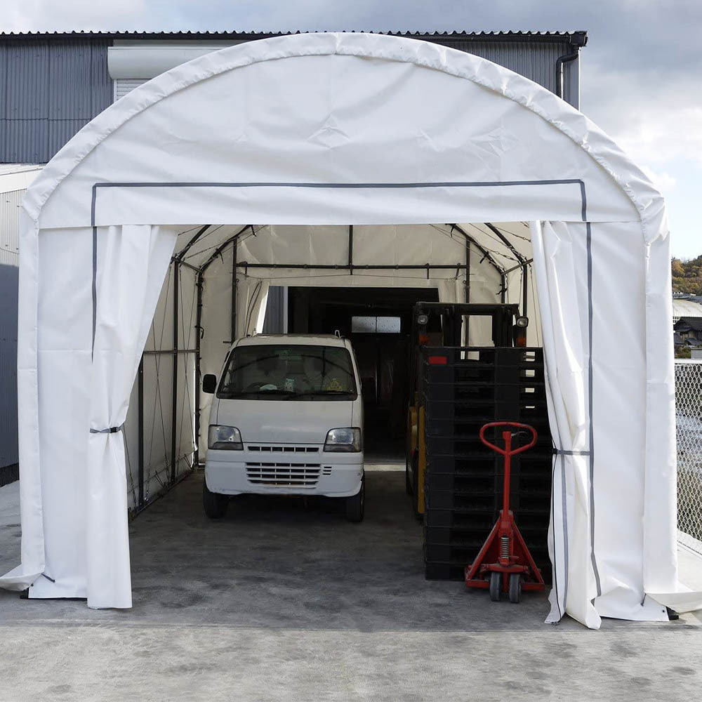 Dome Roof 4mx6m Outdoor Warehouse Garage tent Car Shelter with White Waterproof Tarp For Sale