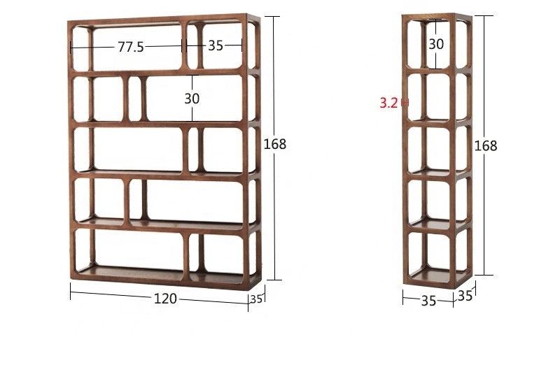 Durable Modern Home Living Room Cabinets 5 Tier Wooden Corner Storage Shelf Bookcase Showcase Free Standing Display Racks