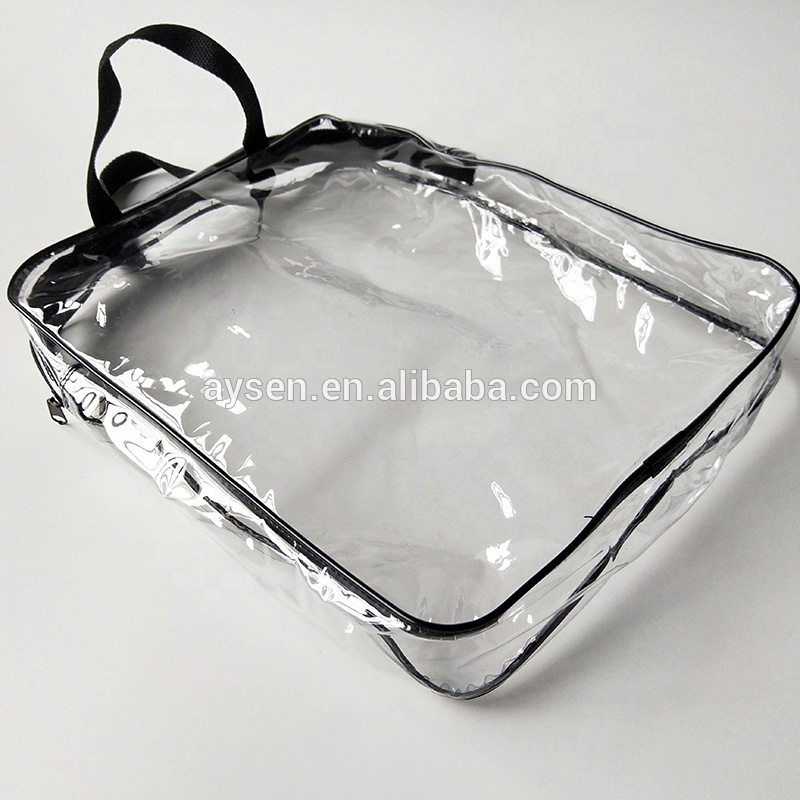 Clear nylon cover pvc quilt bag pvc bags bed sheets packaging blanket bag with zipper