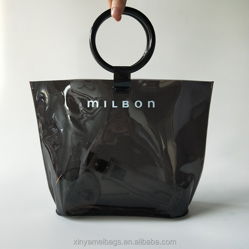 vinyl gift bag clear plastic bag clear plastic tote bag transparent for hair extension