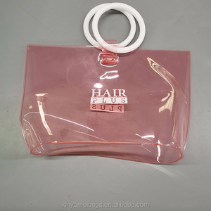 vinyl gift bag clear plastic bag clear plastic tote bag transparent for hair extension