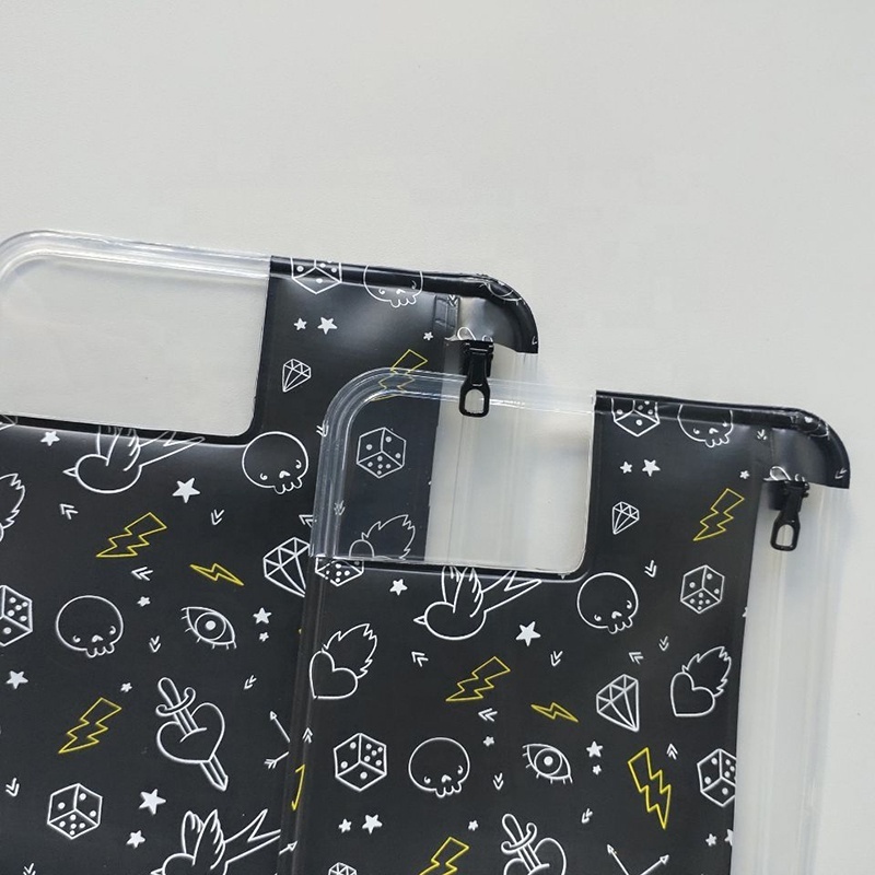 custom resealable waterproof clear black plastic eva phone case packaging plastic bags with slider zip lock