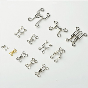 Latest Product Custom Small Collar Hook Metal Bra Hook Black Silver Sewing bra garment Hooks and Eyes