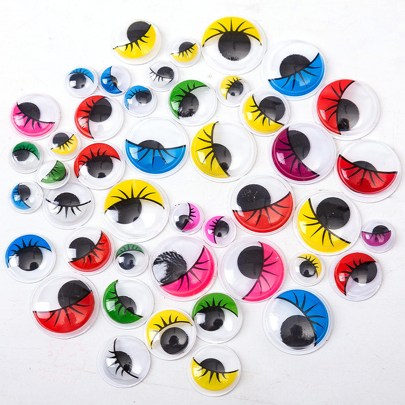 Diy Wiggly Googly Eyes Black White Self-Adhesive Doll Movable Eye Simulation Animal Kindergarten Children Craft