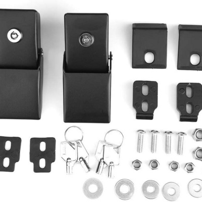 Stainless Steel Hood Latches Hood Lock Catch Latches Kit for  Jeep Wrangler JK 2007-2017(Black)