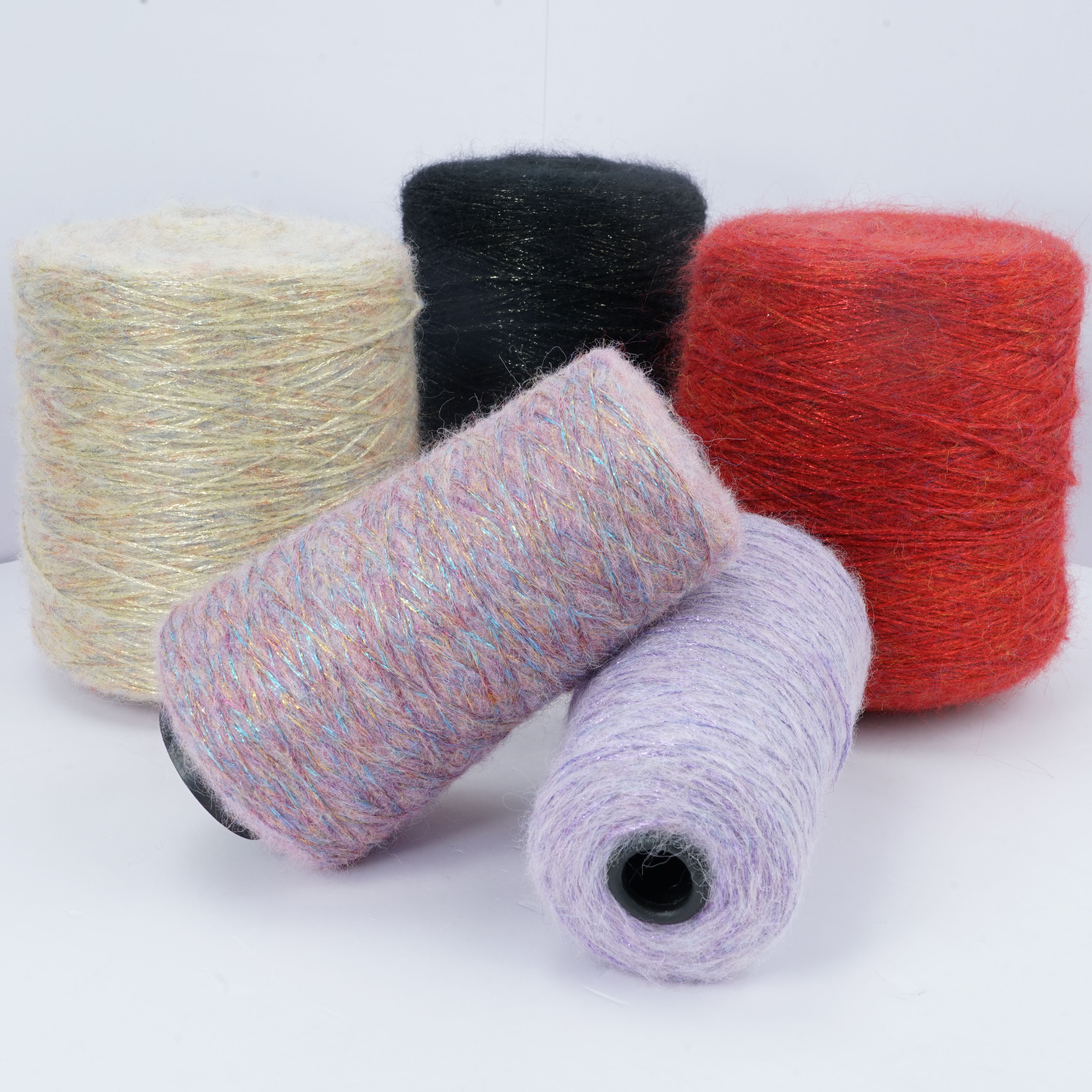 Air yarn 1/4NM Multi Colored knitting for sweaters Acrylic Blended Yarn for Crochet and Knitting Fluffy yarn for weaving