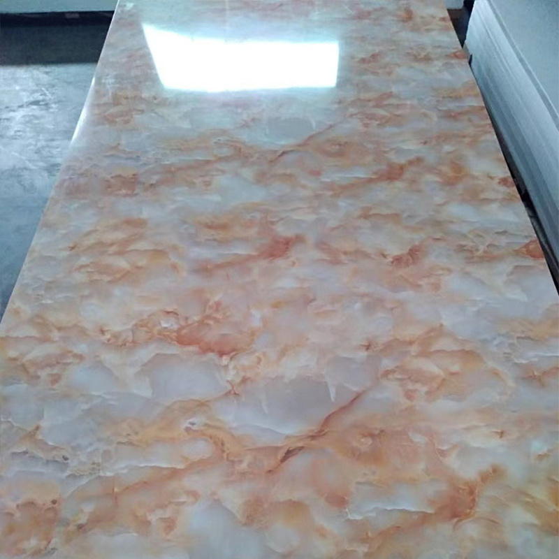 shandong interior decorative gold colour  waterproof 3mm   wall panel marble sheet pvc uv board