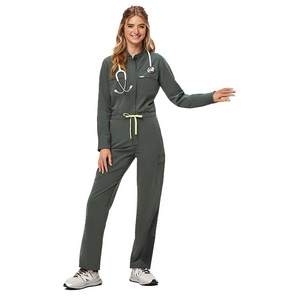 Women Scrub Sets  Design Hospital Scrubs Hospital Uniforms Sets Long Sleeve Ladies jumpsuit jumpsuits women's chic jumpsuit