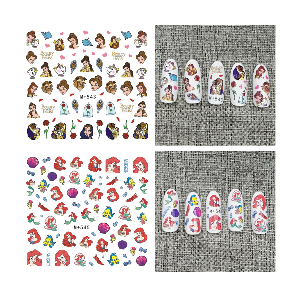 M+ Series Cartoon Children Kid Water Transfer Nail Decal Flower Design Nail Art Stickers Decals For Nail Tips Decoration Tool