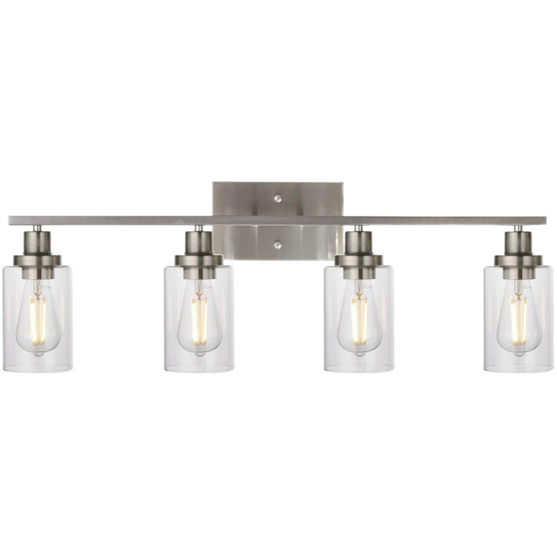 Gold Bathroom Fixtures 2 Lights With Clear Glass Modern Wall Mounted Lighting Industrial Farmhouse Gold Bathroom Vanity Lamp