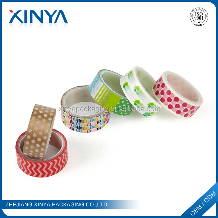 XINYA Promotional Gift Custom Printed Coloring Self Adhesive Kraft Paper Gummed Tape For Scrapbook