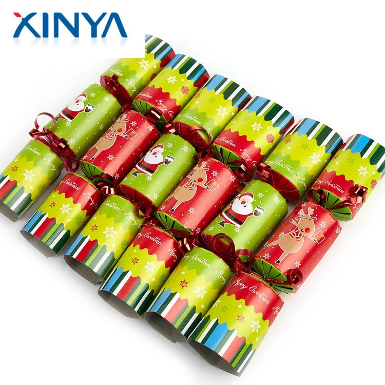 XINYA Promotional Gift Custom Paper Christmas Cracker Decorations Happy Party Cracker