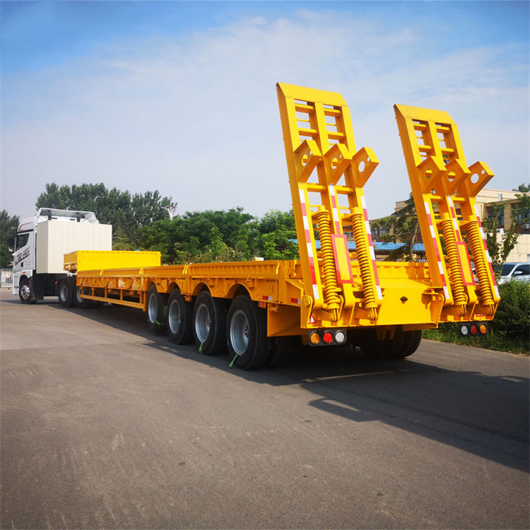 Wholesales Shipping Container Twist Lock 3/4 Axles Gooseneck Low Bed Truck  Trailer