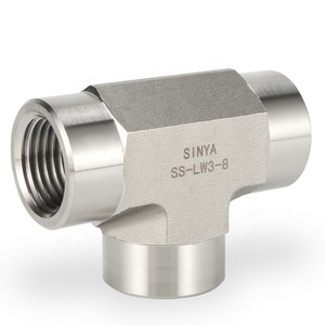 Suppliers Stainless Steel Tube Fittings Forged High Pressure Pipe Fittings 1/4" Female NPT Threaded Female Tee Fitting