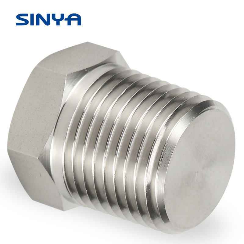 Blind 1/4 3/8 1/2 1 inch NPT BSPT Male Stainless steel 316 Monel Duplex 6Mo Instrumentation Pipe Fittings Hex Plug Solid Plug