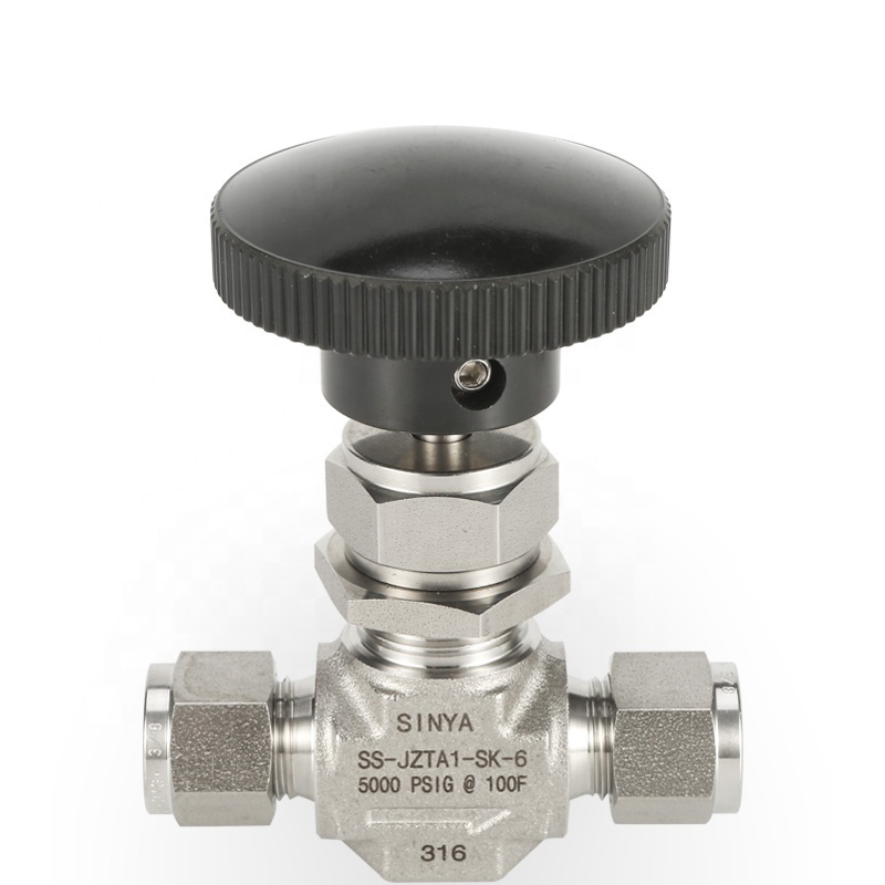 Stainless steel 316  6000 Psi 1/4 3/8 1/2 inch Flow Control Instrumentation Straight Ferrule Compression Ends Needle Valve