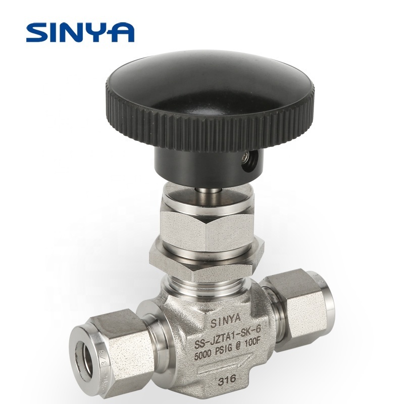 Stainless steel 316  6000 Psi 1/4 3/8 1/2 inch Flow Control Instrumentation Straight Ferrule Compression Ends Needle Valve