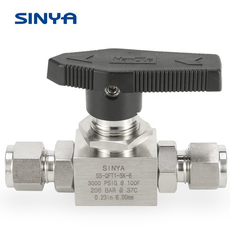 Drain Flow Control Valves Instrmentation Hydraulic 316SS Threaded High Pressure Straight Through 2-Way 2-pc Ball Valve