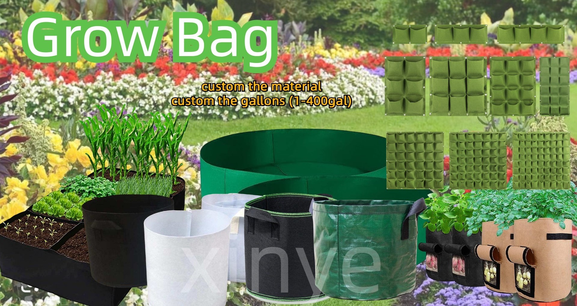 1 3 5 7 10 20 30 50 100 Gallon Garden Plants Felt Fabric Plant Grow Bags Plant Fabric Pots