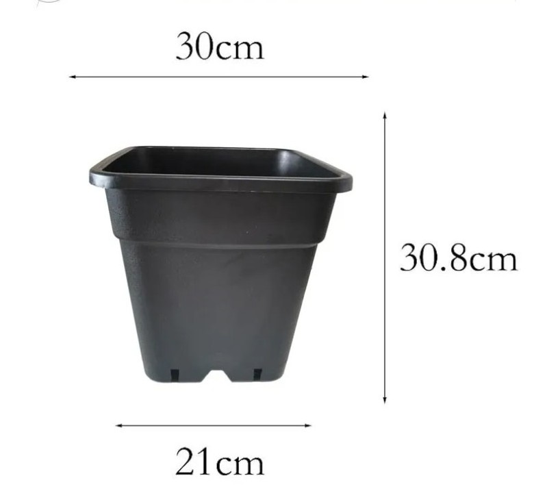 Ronbo  Black Square 1 2 3 5 7 10 Gallon Planting Plastic Nursery Plant Pots