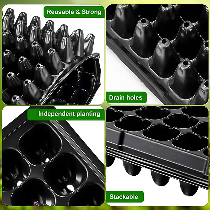 1020 Microgreen Plastic 28 32 50 72 98 105 128 200 holes Cell Gardening Pot Nursery Seedling Plant Trays Seed Tray