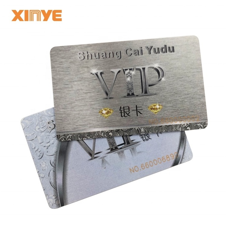 HF RFID 13.56MHz Fudan F08 custom printing PVC plastic hot gold stamping VIP visiting loyalty card smart chip cards manufacture