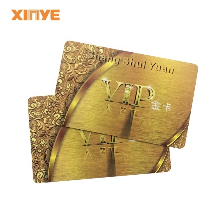 HF RFID 13.56MHz Fudan F08 custom printing PVC plastic hot gold stamping VIP visiting loyalty card smart chip cards manufacture