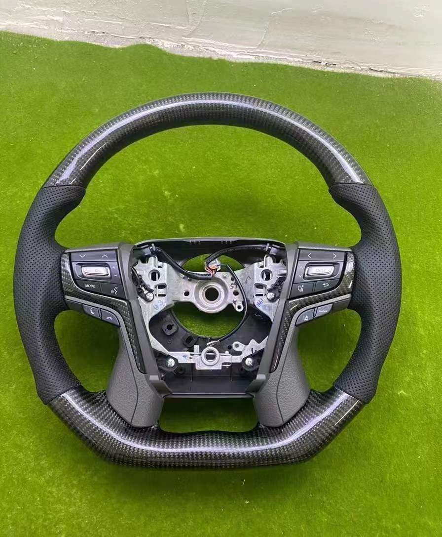 Gloss Carbon Fiber Car Steering Wheel for TOYOTA PRADO 2017-2020