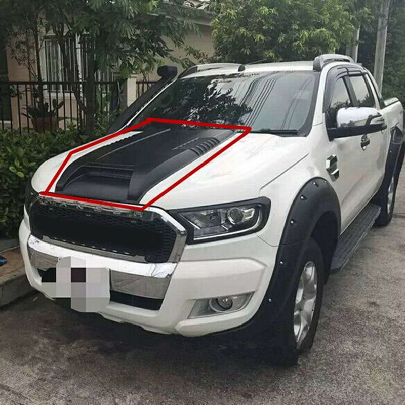 Customized 4x4 Abs Plastic Matte Black Car Hood Bonnet Scoops Cover for Mitsubishi Triton L200 2019 2020 2021