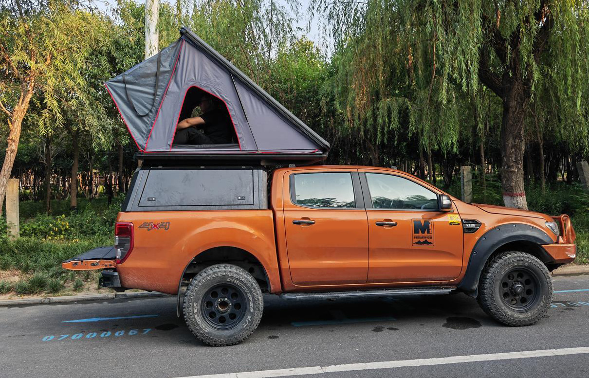 With Roof Top Tent Steel Dual Cab 4x4 Pick Up Pickup Truck Bed Canopy Topper for Ford Ranger T6 T7 Toyota Hilux Np300 Dmax